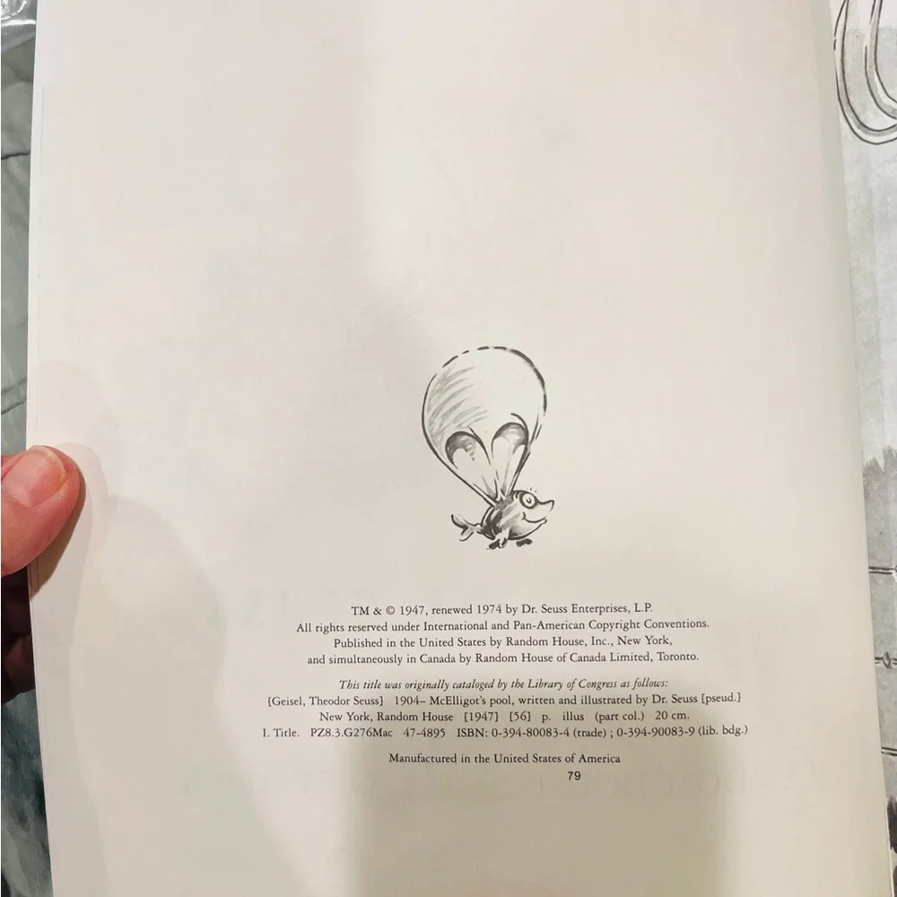 RARE- HTF Dr. Seuss McElligots Pool HB- Excellent condition!